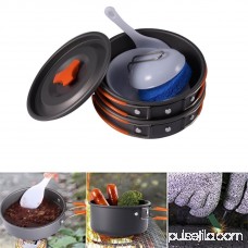8PCS Outdoor Camping Hiking Cookware Backpacking Picnic Bowl Pot Pan Set Set Of Travel Products